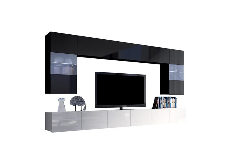 Tessan TV-møbelsett - Svart / Hvit - Møbler - Mediamøbel & tv møbel - TV-møbelsett