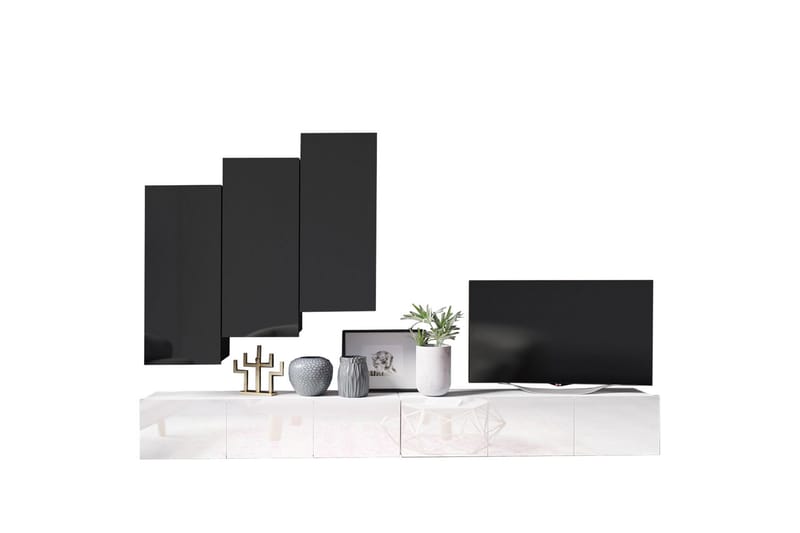 Tessan TV-møbelsett - Svart / Hvit - Møbler - Mediamøbel & tv møbel - TV-møbelsett