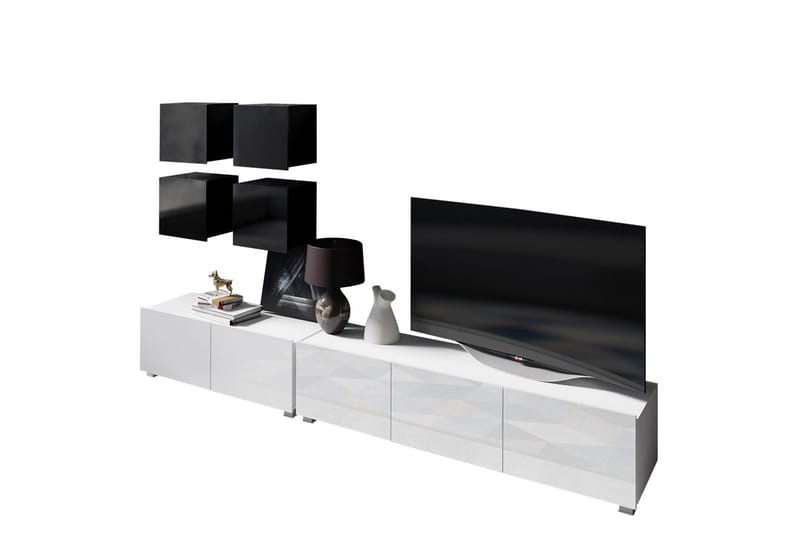 Tessan TV-møbelsett - Svart / Hvit - Møbler - Mediamøbel & tv møbel - TV-møbelsett