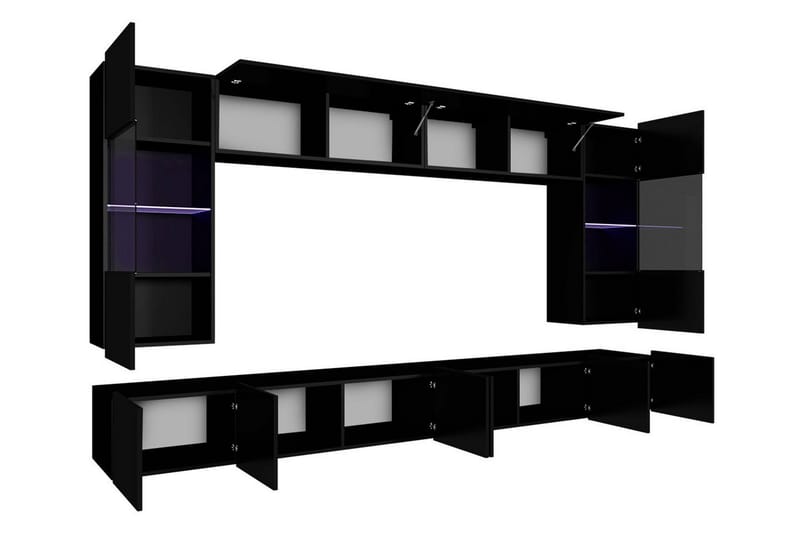 Tessan TV-møbelsett - Svart / Hvit - Møbler - Mediamøbel & tv møbel - TV-møbelsett