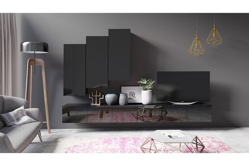 Tessan TV-møbelsett - Svart - Møbler - Mediamøbel & tv møbel - TV-møbelsett