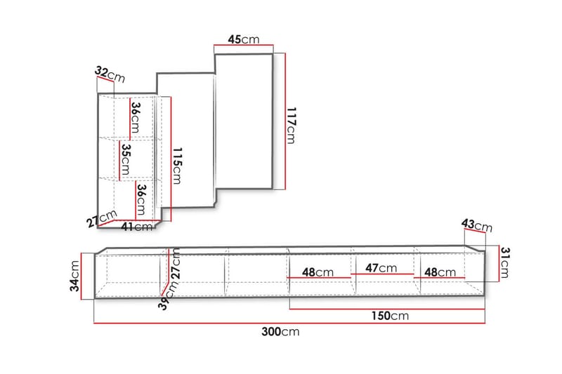 Tessan TV-møbelsett - Svart - Møbler - Mediamøbel & tv møbel - TV-møbelsett