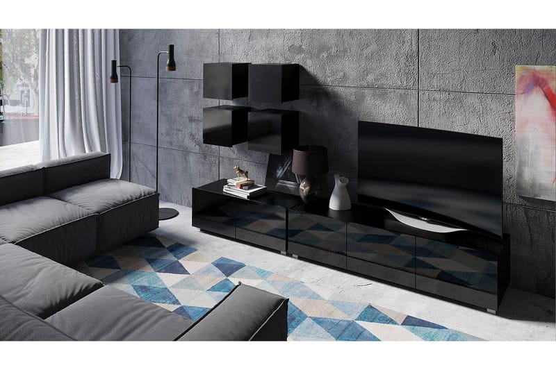 Tessan TV-møbelsett - Svart - Møbler - Mediamøbel & tv møbel - TV-møbelsett