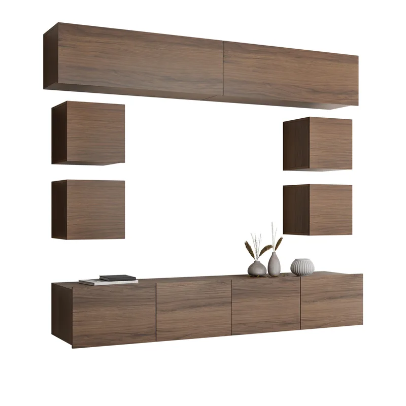 Tessan TV-veggseksjon, brun