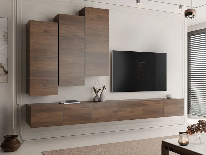 Tessan TV-veggseksjon - brun - Møbler - Mediamøbel & tv møbel - TV-møbelsett