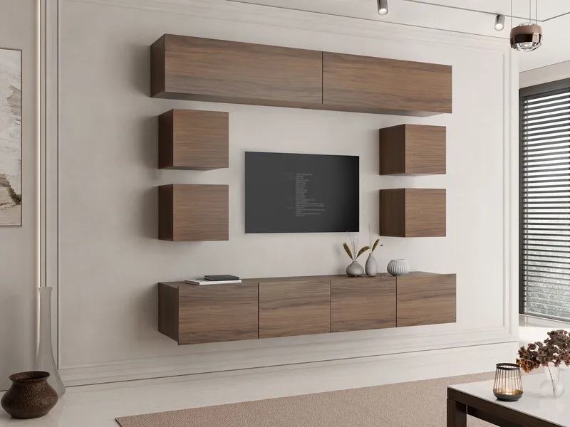 Tessan TV-veggseksjon - brun - Møbler - Mediamøbel & tv møbel - TV-møbelsett