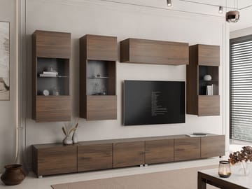 Tessan TV-veggseksjon - brun - Møbler - Mediamøbel & tv møbel - TV-møbelsett