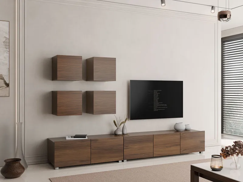 Tessan TV-veggseksjon - brun - Møbler - Mediamøbel & tv møbel - TV-møbelsett