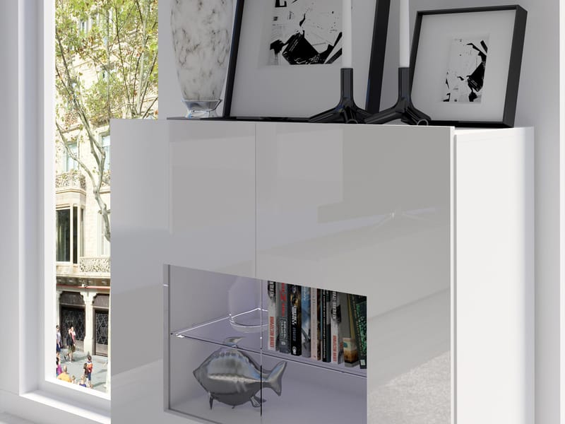 Tessan TV-veggseksjon med LED-belysning - brun - M øbler - Mediamøbel & tv møbel - TV-møbelsett