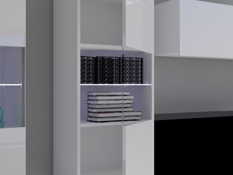 Tessan TV-veggseksjon med LED-belysning - hvit - Møbler - Mediamøbel & tv møbel - TV-møbelsett