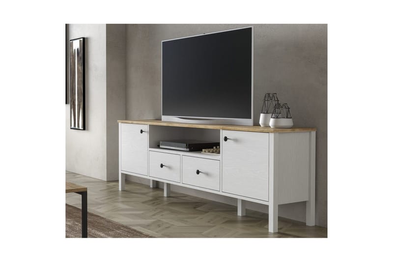 Thynor TV-benk 180 cm - Hvit - Møbler - Mediamøbel & tv møbel - TV-benk & mediabenk