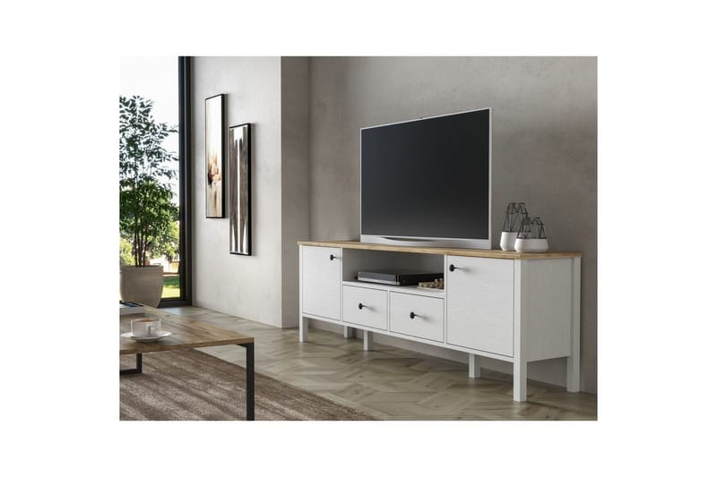 Thynor TV-benk 180 cm - Hvit - Møbler - Mediamøbel & tv møbel - TV-benk & mediabenk