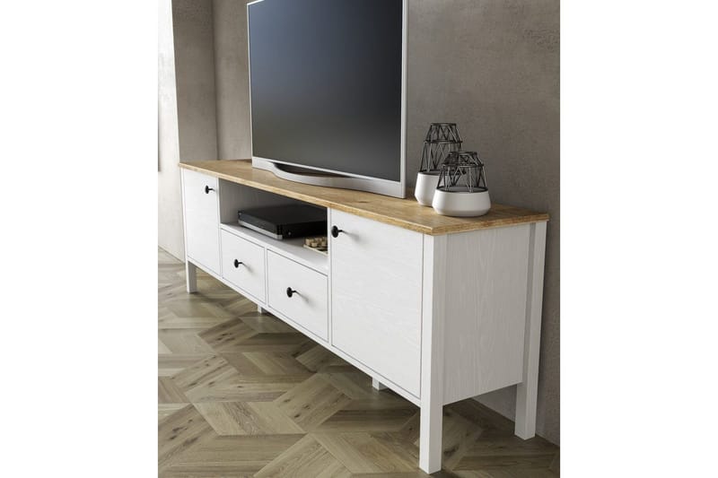 Thynor TV-benk 180 cm - Hvit - Møbler - Mediamøbel & tv møbel - TV-benk & mediabenk