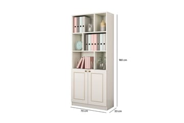 Thyrel Bokhylle 70 cm i Malt Tre - Hvit - Oppbevaring - Hyller - Bokhylle