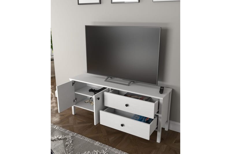 Ticoman TV-benk 140 cm - Natur/Hvit - Møbler - Mediamøbel & tv møbel - TV-benk & mediabenk