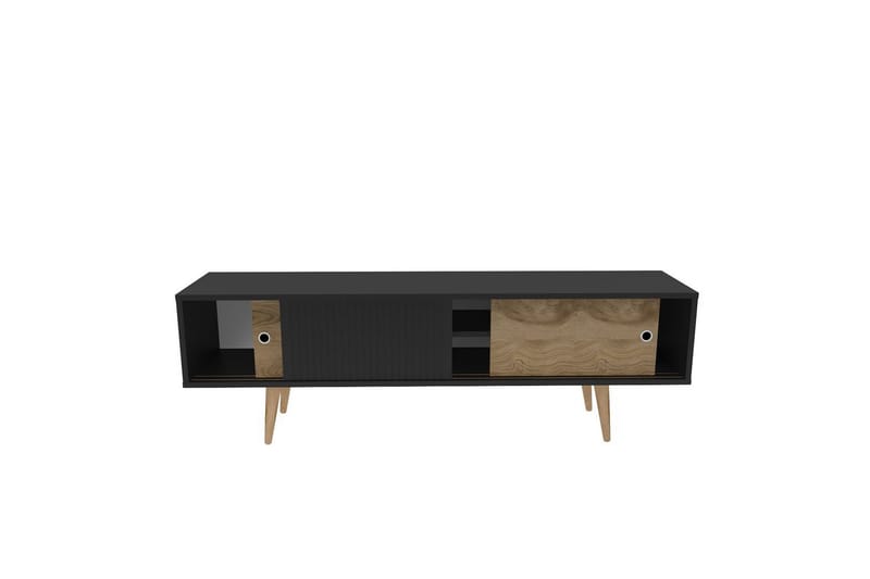 Ticoman TV-benk 160 cm - Mellomfarget tre/Antrasitt - Møbler - Mediamøbel & tv møbel - TV-benk & mediabenk