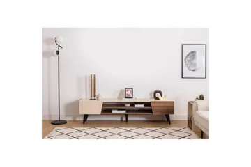 Torin TV-benk 180 cm - Valnøtt/Beige - Møbler - Mediamøbel & tv møbel - TV-benk & mediabenk