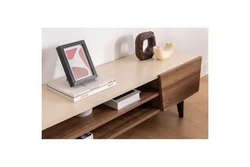 Torin TV-benk 180 cm - Valnøtt/Beige - Møbler - Mediamøbel & tv møbel - TV-benk & mediabenk