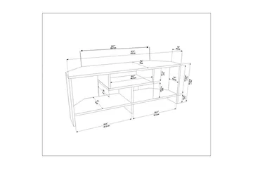 Torlin TV-benk 120 cm - Valnøtt/Hvit - Møbler - Mediamøbel & tv møbel - TV-benk & mediabenk