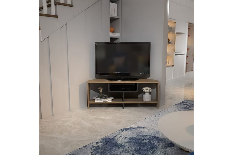 Torlin TV-benk 120 cm - Valnøtt/Hvit - Møbler - Mediamøbel & tv møbel - TV-benk & mediabenk