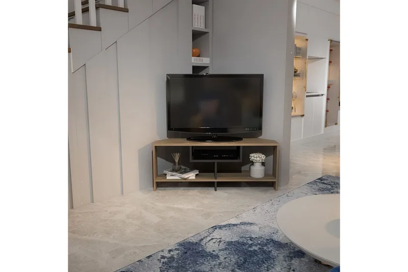 Torlin TV-benk 120 cm - Valnøtt/Hvit - Møbler - Mediamøbel & tv møbel - TV-benk & mediabenk