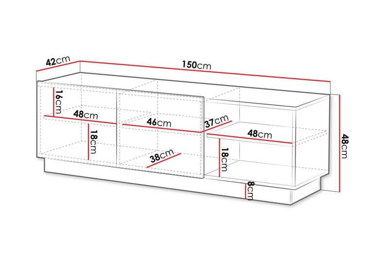 Torvalen Tv-bänk 150 cm - Hvit - Møbler - Mediamøbel & tv møbel - TV-benk & mediabenk