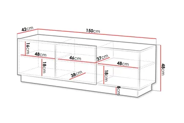 Torvalen Tv-bänk 150 cm - Svart - Møbler - Mediamøbel & tv møbel - TV-benk & mediabenk