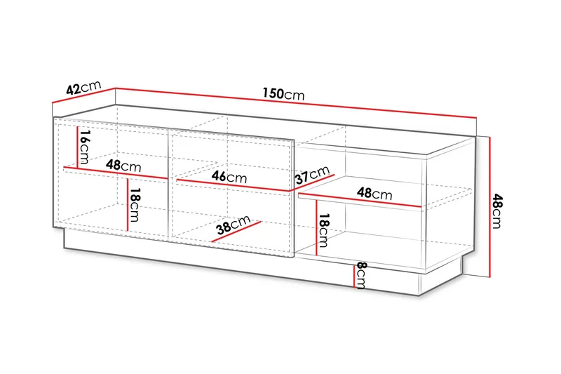 Torvalen Tv-bänk 150 cm - Svart - Møbler - Mediamøbel & tv møbel - TV-benk & mediabenk