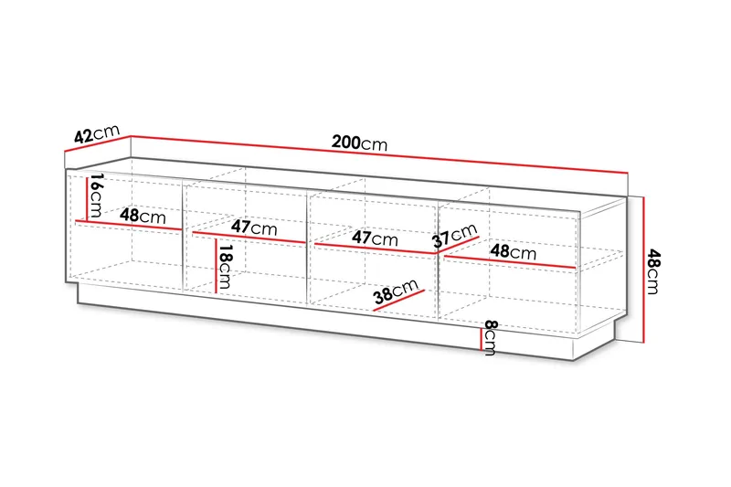 Torvalen Tv-bänk 200 cm - Beige - Møbler - Mediamøbel & tv møbel - TV-benk & mediabenk