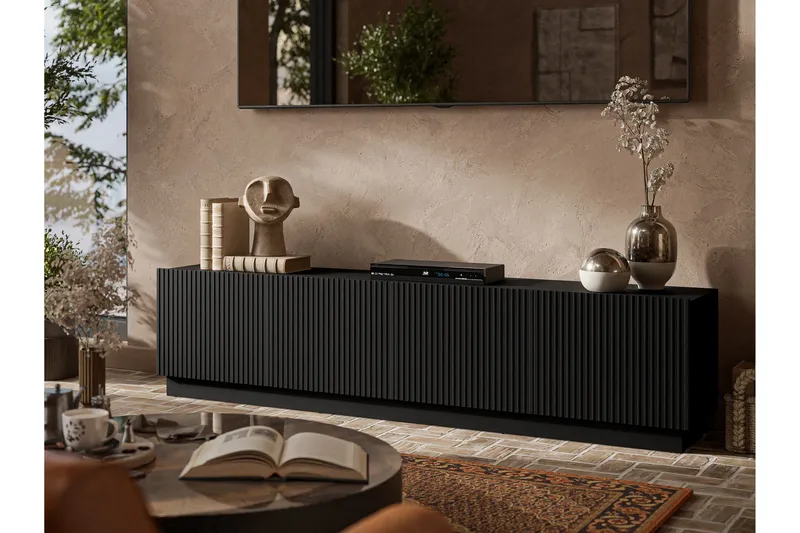 Torvalen Tv-bänk 200 cm - Svart - Møbler - Mediamøbel & tv møbel - TV-benk & mediabenk