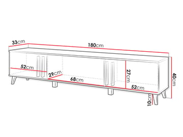 Torvos TV-benk 180 cm - Svart - Møbler - Mediamøbel & tv møbel - TV-benk & mediabenk