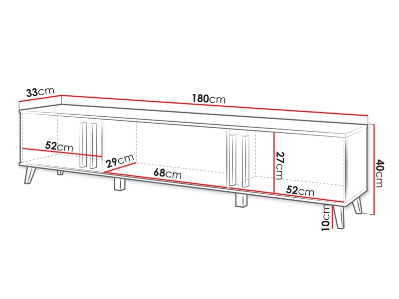 Torvos TV-benk 180 cm - Svart - Møbler - Mediamøbel & tv møbel - TV-benk & mediabenk