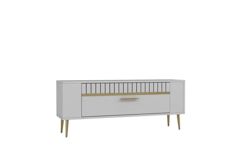 Tovren TV-benk 120 cm - Hvit/Gull - Møbler - Mediamøbel & tv møbel - TV-benk & mediabenk