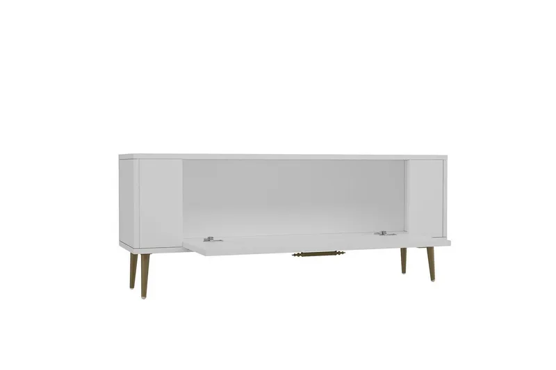 Tovren TV-benk 120 cm - Hvit/Gull - Møbler - Mediamøbel & tv møbel - TV-benk & mediabenk