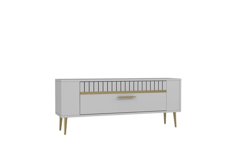 Tovren TV-benk 120 cm - Hvit/Gull - Møbler - Mediamøbel & tv møbel - TV-benk & mediabenk