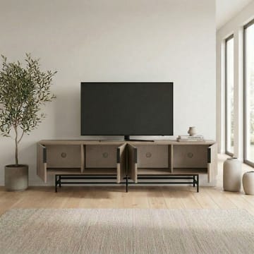 Truvia TV-benk 200x55x35 cm - Naturlig eik og svart - Møbler - Mediamøbel & tv møbel - TV-benk & mediabenk
