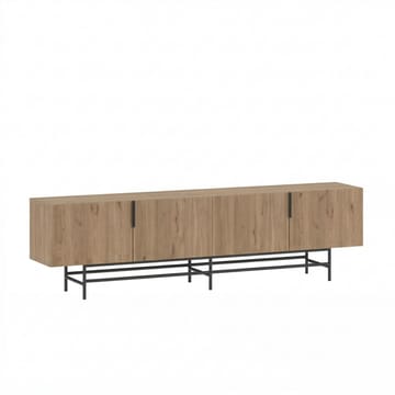 Truvia TV-benk 200x55x35 cm - Naturlig eik og svart - Møbler - Mediamøbel & tv møbel - TV-benk & mediabenk
