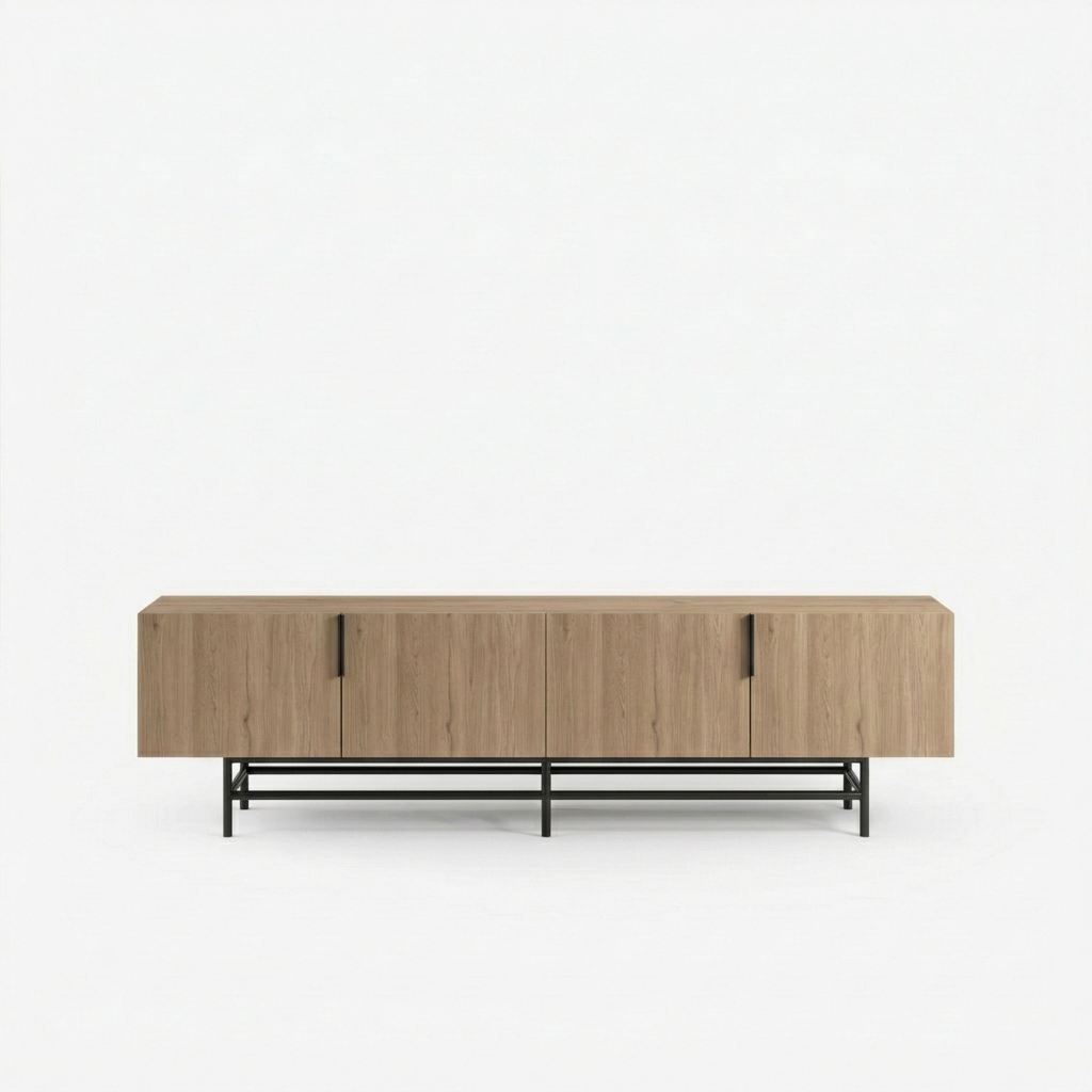 Truvia TV-benk 200x55x35 cm - Naturlig eik og svart