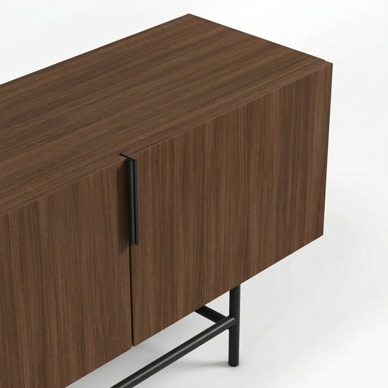Truvia TV-benk 200x55x35 cm - Valnøtt og svart - Møbler - Mediamøbel & tv møbel - TV-benk & mediabenk