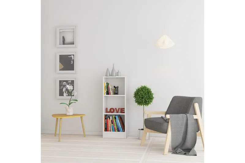 Trysil Bokhylle 107 cm - Hvit - Oppbevaring - Hyller - Bokhylle