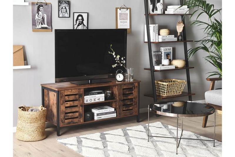 TV-benk 110 cm mørkebrun VILSECK - Tre/Natur - TV-benk & mediabenk