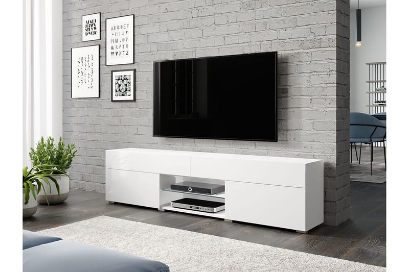 Tv-benk 180x45 cm - Hvit - TV-benk & mediabenk