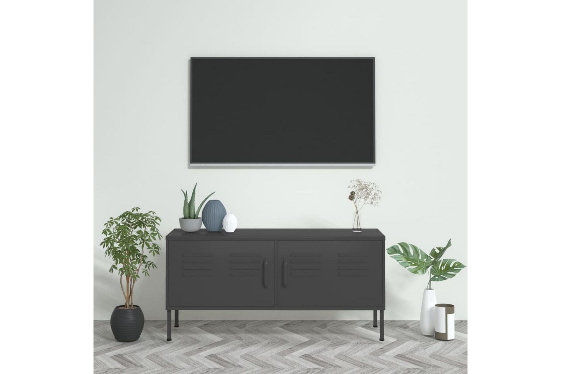 TV-benk antrasitt 105x35x50 cm stål - Antrasittgrå - Møbler - Mediamøbel & tv møbel - TV-benk & mediabenk
