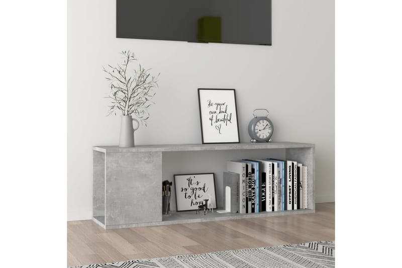 TV-benk betonggrå 100x24x32 cm sponplate - Grå - Møbler - Mediamøbel & tv møbel - TV-benk & mediabenk