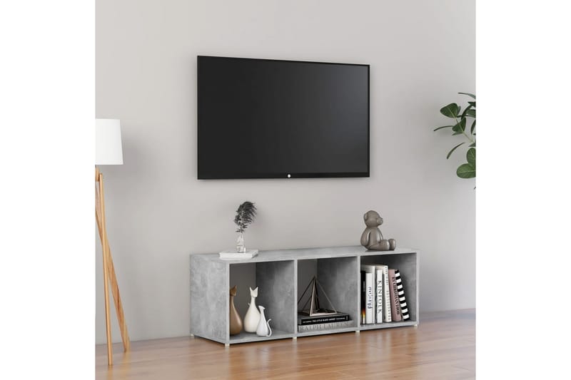 TV-benk betonggrå 107x35x37 cm sponplate - Grå - Møbler - Mediamøbel & tv møbel - TV-benk & mediabenk