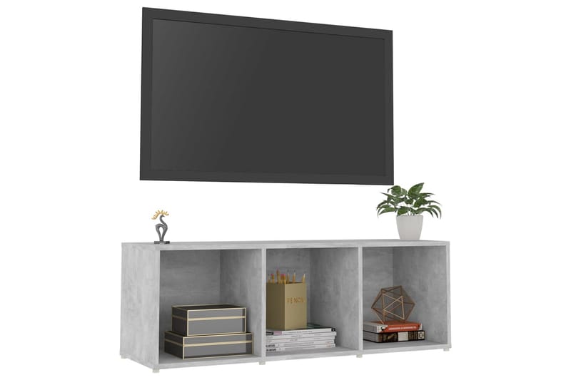 TV-benk betonggrå 107x35x37 cm sponplate - Grå - Møbler - Mediamøbel & tv møbel - TV-benk & mediabenk