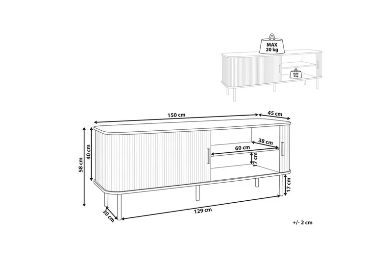 TV-benk Bradley - Møbler - Mediamøbel & tv møbel - TV-benk & mediabenk