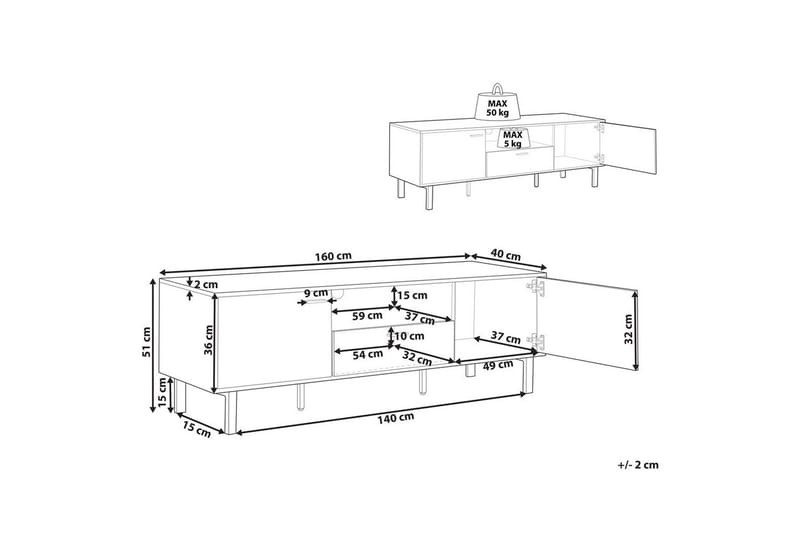 TV-benk Claremont - Møbler - Mediamøbel & tv møbel - TV-benk & mediabenk