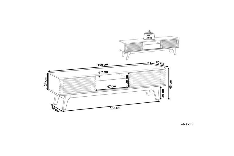 TV-benk Detroit Ii - Møbler - Mediamøbel & tv møbel - TV-benk & mediabenk