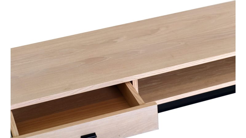 TV-benk Eiknor 120 cm - Hvitpigmentert eik / brunlakkert eikefiner - Møbler - Mediamøbel & tv møbel - TV-benk & mediabenk